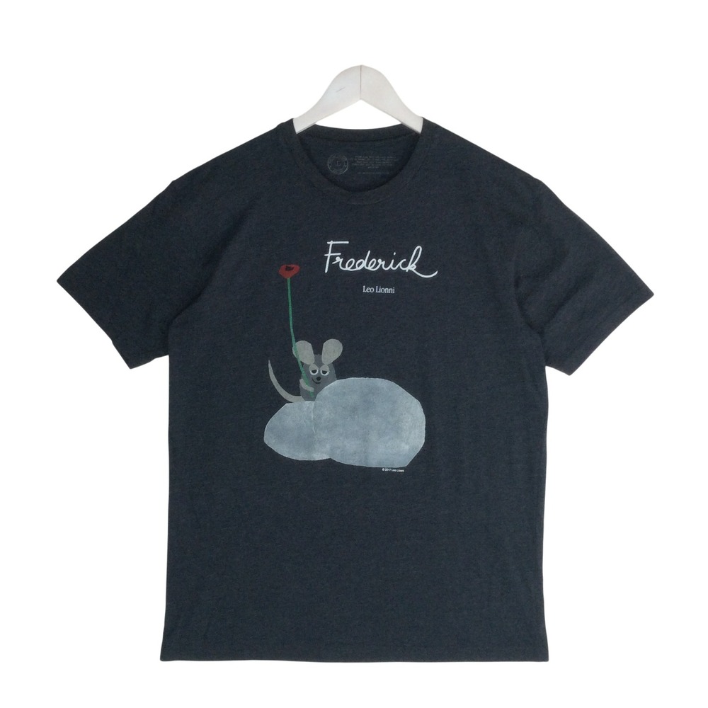 Out of Print Frederick Leo Lionni Mouse Book T-Shirt Mens Large Charcoal Gray